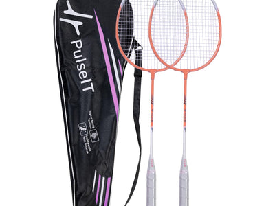 PulseIT Smash Badminton Racket Set – Lightweight Aluminium Frame | High-Tension Strings | 2 Rackets + Full Cover Included | Men, Women & Teens