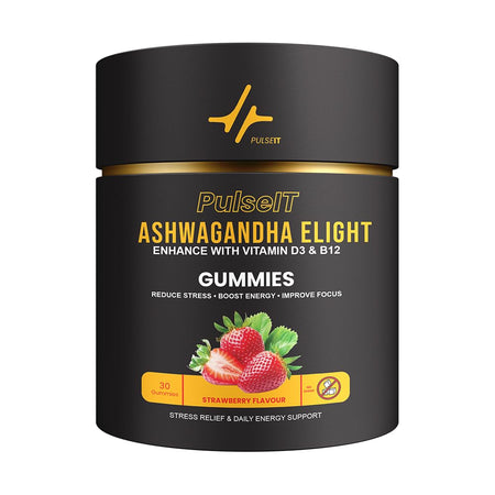 PULSEIT Ashwagandha Elite Gummies | Stress Relief & Sleep Support | Strawberry