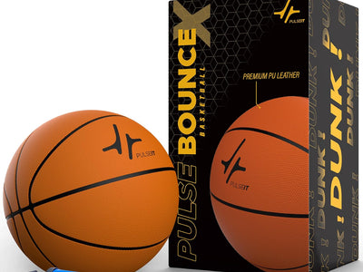 PulseIT BounceX Size 7 Basketball – Enhanced Grip, All-Surface Durability | Indoor & Outdoor | Includes Pump & Needle | Kids, Adults & Athletes