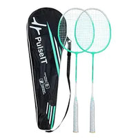 PulseIT Smash Badminton Racket Set – Lightweight Aluminium Frame | High-Tension Strings | 2 Rackets + Full Cover Included | Men, Women & Teens