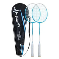 PulseIT Smash Badminton Racket Set – Lightweight Aluminium Frame | High-Tension Strings | 2 Rackets + Full Cover Included | Men, Women & Teens