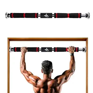 PulseIT PulseBar Pull-Up Bar – No Drilling | Fits Doors 60–100cm | Anti-Skid Foam Grip | Max Load 100kg | Chin-Ups, Pull-Ups & Core Training | Home Gym