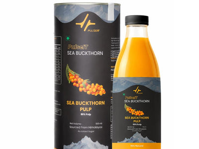 Pulseit Sea Buckthorn Pulp 500ml | 99% Fruit Pulp | Rich in Vitamin C & Antioxidants | Natural Health & Immunity Support | No Added Sugar | Premium Sea Buckthorn Pulp