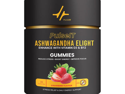 PULSEIT Ashwagandha Elite Gummies | Stress Relief & Sleep Support | Strawberry