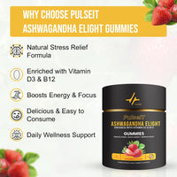 PULSEIT Ashwagandha Elite Gummies | Stress Relief & Sleep Support | Strawberry
