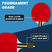 PulseIT DriveKit Table Tennis Set | Ergonomic Grip | 2 Bats & 3 Balls