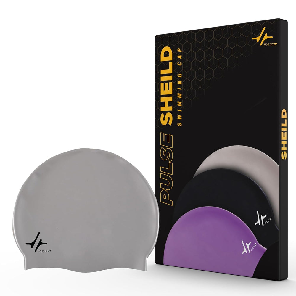 PulseITCap Silicone Swimming Cap for Women & Men, Adult, Vibrant Lightweight, Non-Slip, Easy Wear | Removal, Protects Hair