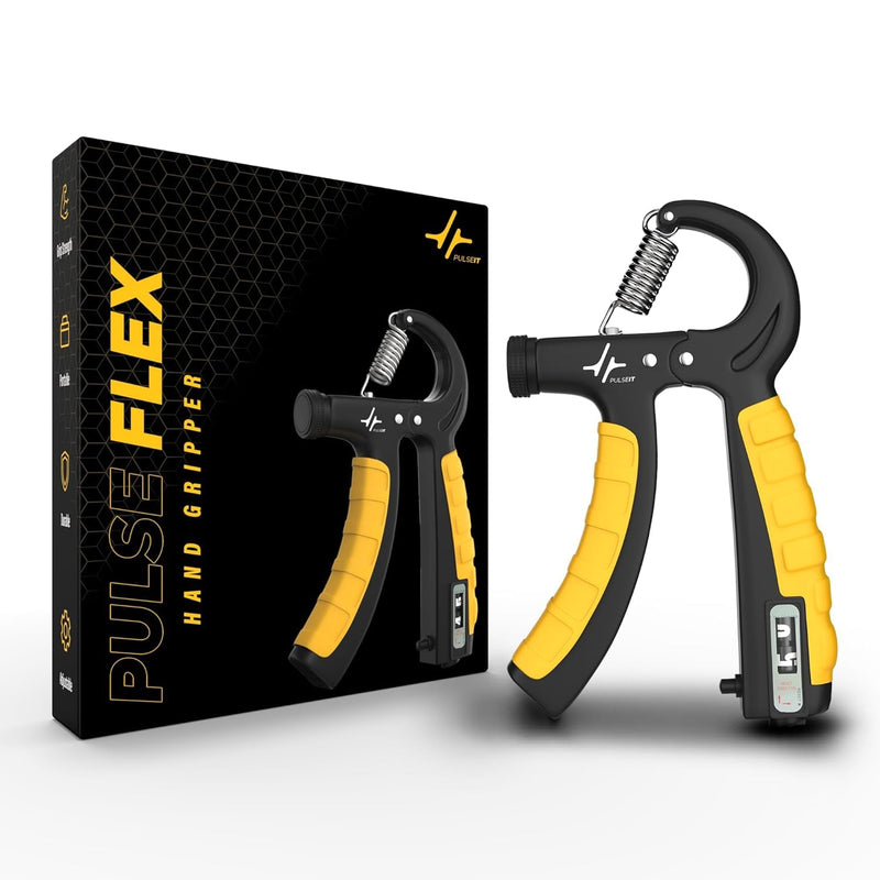 Pulseit Hand Grip Strengthener & Gripper | Adjustable Resistance (5-60 kg) | Forearm,Gym Workout & Wrist Strengthener | Non-Slip | For Athletes, Musicians & Injury Recovery