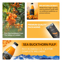 Pulseit Sea Buckthorn Pulp 500ml | 99% Fruit Pulp | Rich in Vitamin C & Antioxidants | Natural Health & Immunity Support | No Added Sugar | Premium Sea Buckthorn Pulp