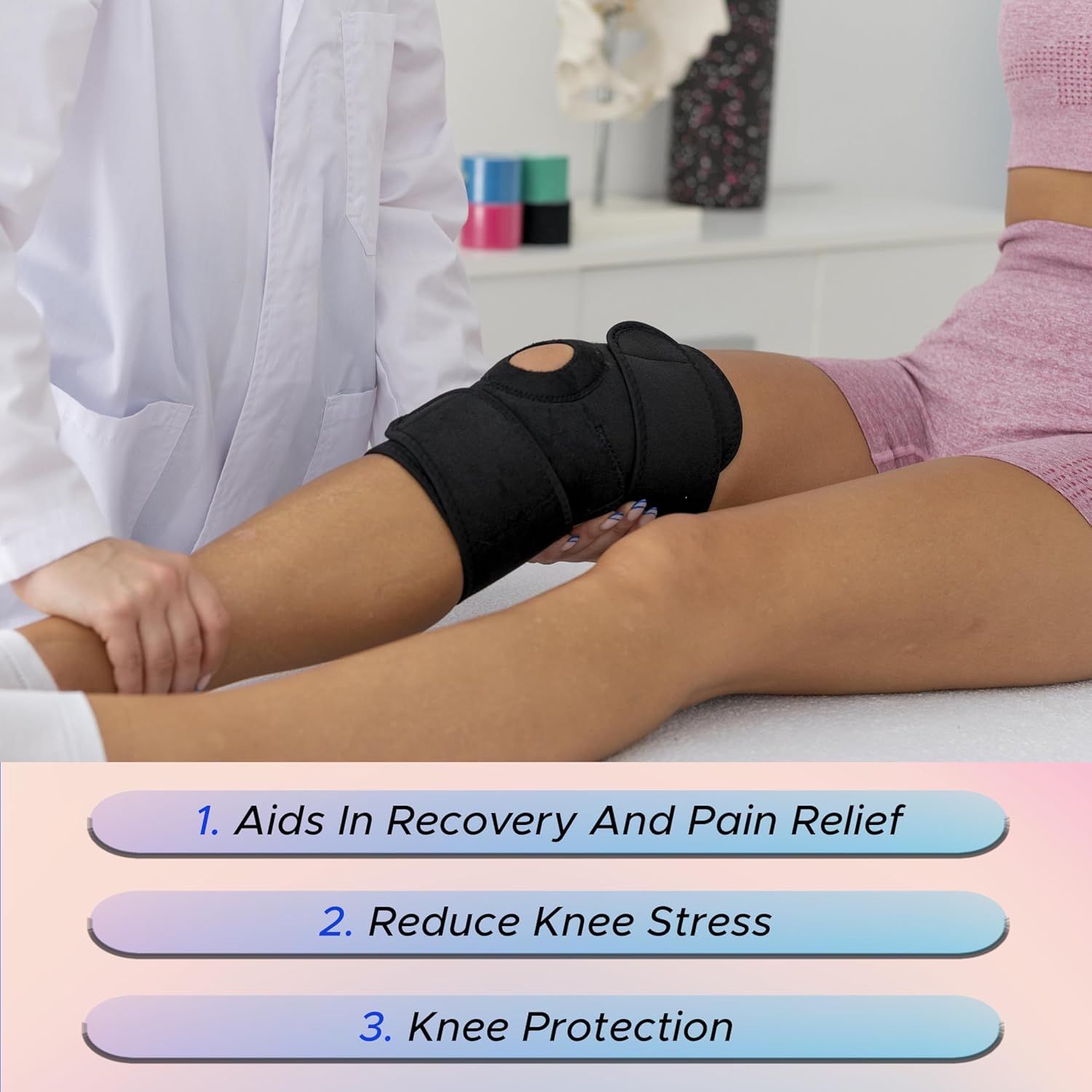 PulseIT Adjustable Knee Brace | Open Patella Compression Support