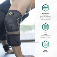 PulseIT ElboX Elbow Support Brace – 4-Way Compression | Breathable & Anti-Slip | Arthritis, Tennis Elbow & Workout Relief | Pack of 2 | M / L / XL
