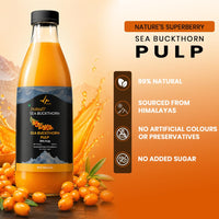 Pulseit Sea Buckthorn Pulp 500ml | 99% Fruit Pulp | Rich in Vitamin C & Antioxidants | Natural Health & Immunity Support | No Added Sugar | Premium Sea Buckthorn Pulp