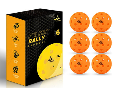 PulseITRally Outdoor Pickleball Balls – Set of 6 with 40 Precision Holes
