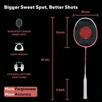 PulseIT Smash Badminton Racket Set – Lightweight Aluminium Frame | High-Tension Strings | 2 Rackets + Full Cover Included | Men, Women & Teens