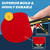 PulseIT DriveKit Table Tennis Set | Ergonomic Grip | 2 Bats & 3 Balls