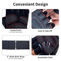PulseIT GripGloves Pro Weightlifting Gloves – 12" Integrated Wrist Wraps | Full Hand Rubber Padding | Silicone Grip | Breathable Mesh | Men & Women | M / L / XL