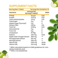 Pulseit ACV Moringa Effervescent Tablets | Apple Cider Vinegar, Moringa, Vitamins B6 & B12 | Green Apple | 60 Tablets