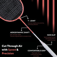 PulseIT Smash Badminton Racket Set – Lightweight Aluminium Frame | High-Tension Strings | 2 Rackets + Full Cover Included | Men, Women & Teens