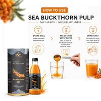 Pulseit Sea Buckthorn Pulp 500ml | 99% Fruit Pulp | Rich in Vitamin C & Antioxidants | Natural Health & Immunity Support | No Added Sugar | Premium Sea Buckthorn Pulp