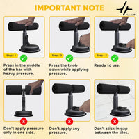 PulseITSit- Sit Up Bar PulseIT PulseSit Sit-Up Bar – Strong Vacuum Suction Base | 4 Adjustable Heights | Padded Foam Grip | Core Trainer for Home Gym | No Assembly Required | 1 Year Warranty