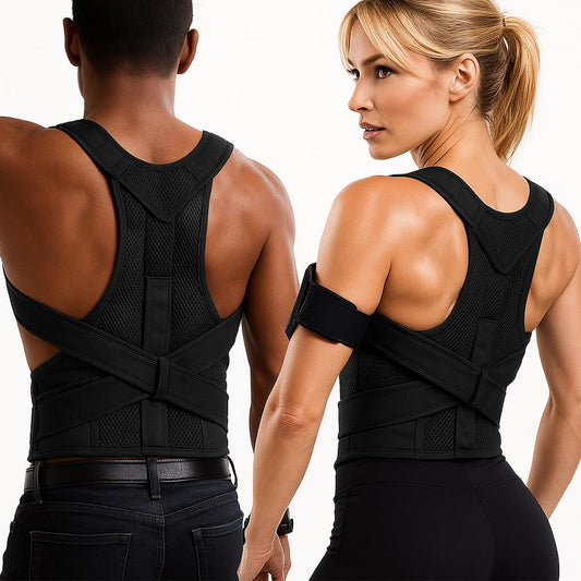 PULSEIT Back Support Posture Corrector Belt for Men & Women | Back Support Brace for Spine Alignment, Shoulder & Neck Pain Relief | Adjustable Lumbar Support Belt for Office, Home & Workout Use (L/XL)