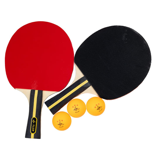 PulseIT DriveKit Table Tennis Kit. 2 Premium TT Bats + 3 Ping Pong Balls + Case. Indoor & Outdoor Play. Ergonomic Grip Handles, Spin, Speed & Control Racket Set. Beginners, Kids & Professionals(B&Y&O)