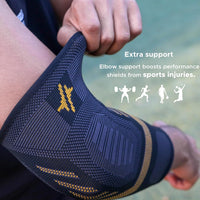 PulseIT ElboX Elbow Support Brace – 4-Way Compression | Breathable & Anti-Slip | Arthritis, Tennis Elbow & Workout Relief | Pack of 2 | M / L / XL