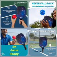 PulseIT Paddle Pickleball Racket – 15mm Fiberglass & Honeycomb Core | Non-Slip Cushioned Grip | Big Sweet Spot | Indoor & Outdoor | All Skill Levels