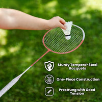 PulseIT Smash Badminton Racket Set – Lightweight Aluminium Frame | High-Tension Strings | 2 Rackets + Full Cover Included | Men, Women & Teens