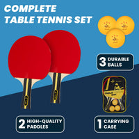 PulseIT DriveKit Table Tennis Set | Ergonomic Grip | 2 Bats & 3 Balls