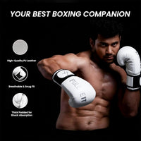 PulseIT Knockout Boxing Gloves – Premium PU Leather | Triple-Density Foam Protection | Thumb Lock & Full Wrist Wrap | Kickboxing, Muay Thai & MMA | Men & Women