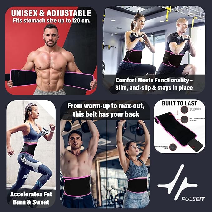 PulseITCoreTrim Sweat Slim Belt for Fat Loss & Workout Support