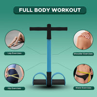 PulseITStep 4-Tube Resistance Band Exercise Puller, Yoga Pedal Tension Rope, Home Fitness Equipment for Full Body Workout