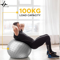 PulseIT FlexSphere Spiky Gym Ball – Anti-Burst | Strengthens Core, Balance & Flexibility | Yoga, Pilates & Physical Therapy | Foot Pump Included