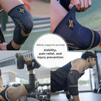 PulseIT ElboX Elbow Support Brace – 4-Way Compression | Breathable & Anti-Slip | Arthritis, Tennis Elbow & Workout Relief | Pack of 2 | M / L / XL