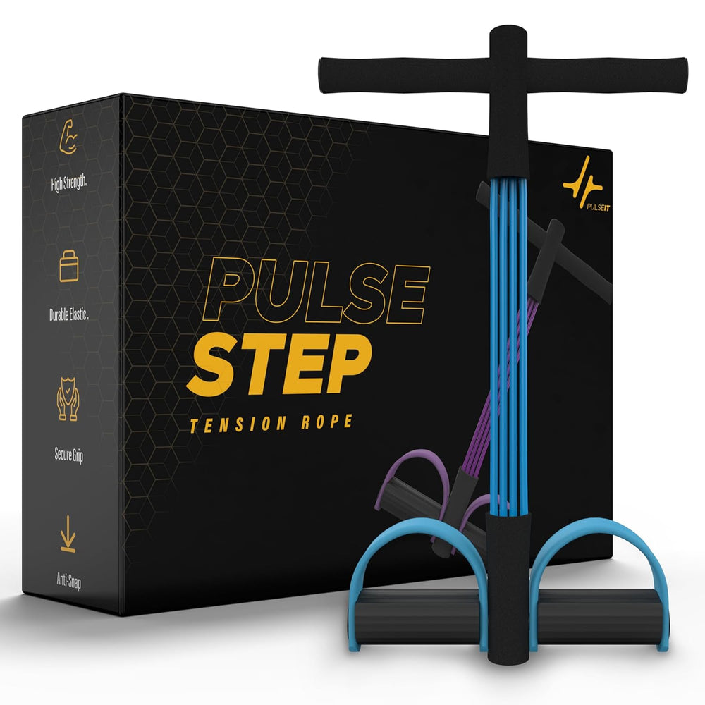 PulseITStep 4-Tube Resistance Band Exercise Puller, Yoga Pedal Tension Rope, Home Fitness Equipment for Full Body Workout