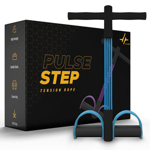 PulseITStep 4-Tube Resistance Band Exercise Puller, Yoga Pedal Tension Rope, Home Fitness Equipment for Full Body Workout