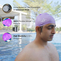 PulseITCap Silicone Swimming Cap for Women & Men, Adult, Vibrant Lightweight, Non-Slip, Easy Wear | Removal, Protects Hair
