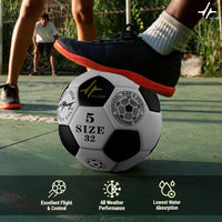 PulseIT PulseStrike Football – Size 5 | 32-Panel PU Leather | All-Surface Play | Excellent Flight & Control | Pump & Needle Included | Training & Match Use