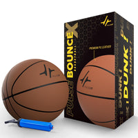 PulseIT BounceX Size 7 Basketball – Enhanced Grip, All-Surface Durability | Indoor & Outdoor | Includes Pump & Needle | Kids, Adults & Athletes
