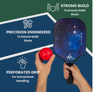 PulseIT Paddle Pickleball Racket – 15mm Fiberglass & Honeycomb Core | Non-Slip Cushioned Grip | Big Sweet Spot | Indoor & Outdoor | All Skill Levels