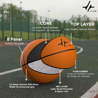 PulseIT BounceX Size 7 Basketball – Enhanced Grip, All-Surface Durability | Indoor & Outdoor | Includes Pump & Needle | Kids, Adults & Athletes