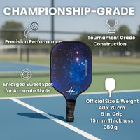 PulseIT Paddle Pickleball Racket – 15mm Fiberglass & Honeycomb Core | Non-Slip Cushioned Grip | Big Sweet Spot | Indoor & Outdoor | All Skill Levels