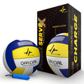 PulseITServeX Volleyball, Size 5, 18 Panels, Rubber Machine Stitched, Smooth Matt Surface, Latex Bladder, Standard Training Ball for Outdoor Surfaces, Ideal for Training Sessions