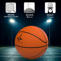 PulseIT BounceX Size 7 Basketball – Enhanced Grip, All-Surface Durability | Indoor & Outdoor | Includes Pump & Needle | Kids, Adults & Athletes