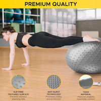 PulseIT FlexSphere Spiky Gym Ball – Anti-Burst | Strengthens Core, Balance & Flexibility | Yoga, Pilates & Physical Therapy | Foot Pump Included