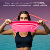 PulseITCap Silicone Swimming Cap for Women & Men, Adult, Vibrant Lightweight, Non-Slip, Easy Wear | Removal, Protects Hair