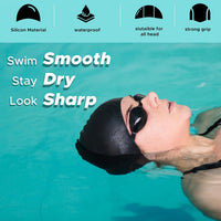 PulseITCap Silicone Swimming Cap for Women & Men, Adult, Vibrant Lightweight, Non-Slip, Easy Wear | Removal, Protects Hair