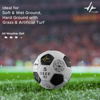 PulseIT PulseStrike Football – Size 5 | 32-Panel PU Leather | All-Surface Play | Excellent Flight & Control | Pump & Needle Included | Training & Match Use