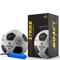 PulseIT PulseStrike Football – Size 5 | 32-Panel PU Leather | All-Surface Play | Excellent Flight & Control | Pump & Needle Included | Training & Match Use